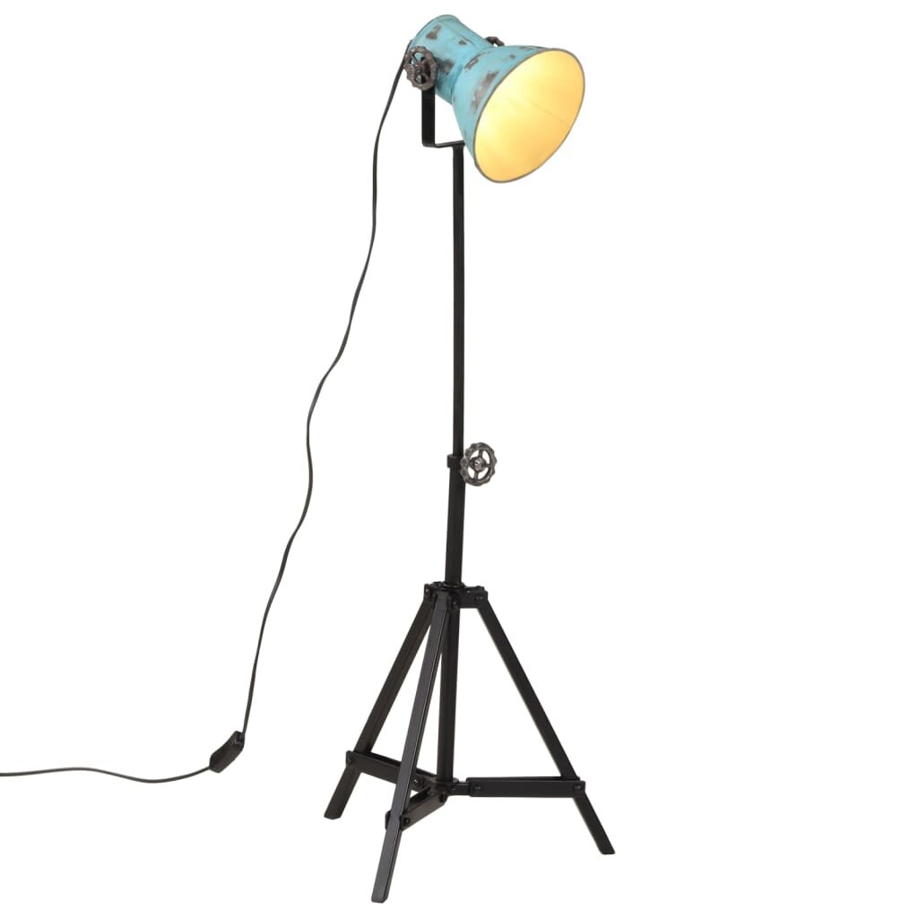 vidaXL Подова лампа 25 W винтидж състарено синьо 35x35x65/95 см E27