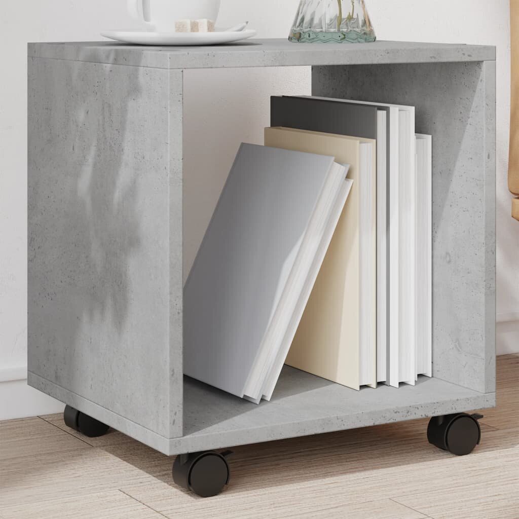vidaXL Подвижен шкаф бетонно сив 37x33x425 см инженерно дърво