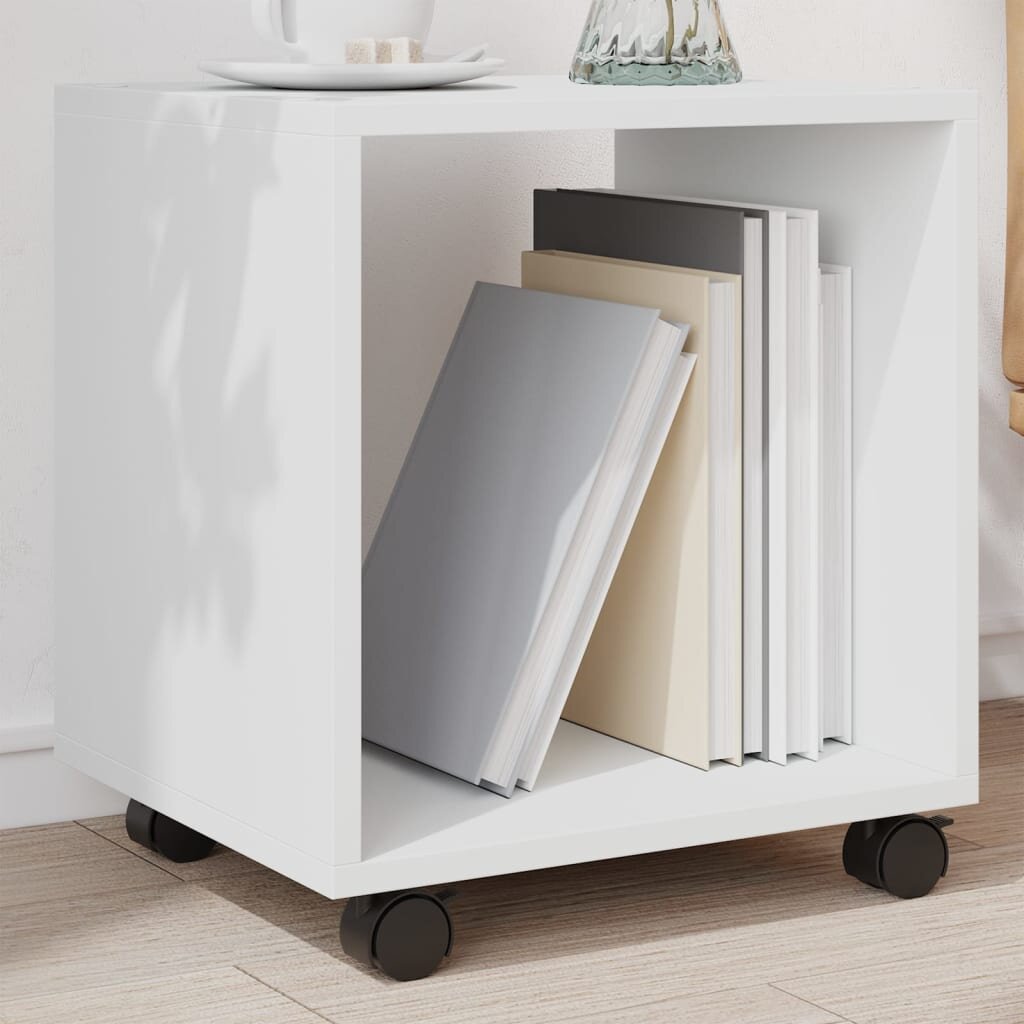 vidaXL Подвижен шкаф бял 37x33x425 см инженерно дърво