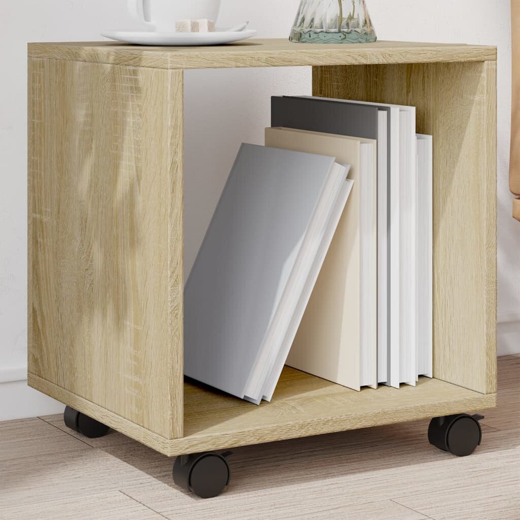 vidaXL Подвижен шкаф дъб сонома 37x33x425 см инженерно дърво