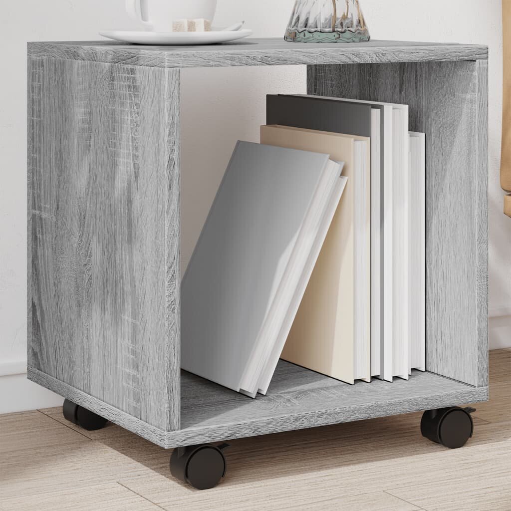 vidaXL Подвижен шкаф сив сонома 37x33x425 см инженерно дърво