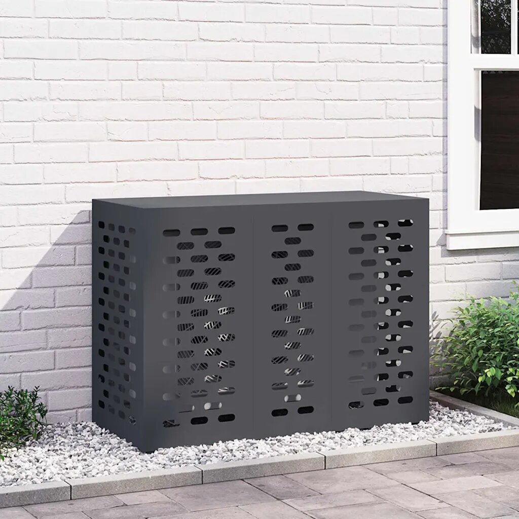 vidaXL Покритие за климатик Антрацит 110 x 50 x 80 cm Стомана
