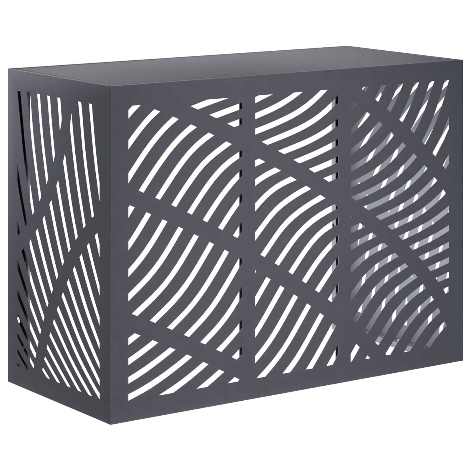 vidaXL Покритие за климатик Антрацит 110 x 50 x 80 cm Стомана