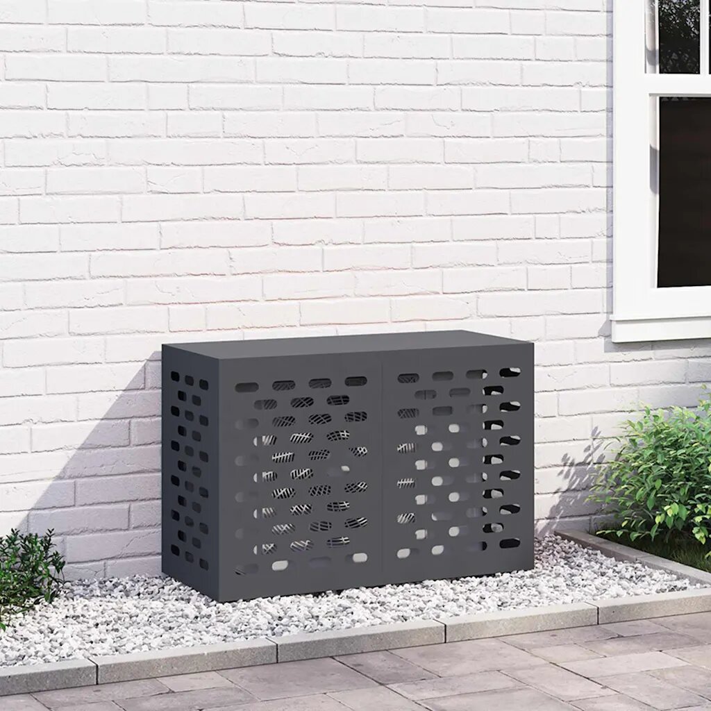vidaXL Покритие за климатик Антрацит 90 x 40 x 60 см Стомана