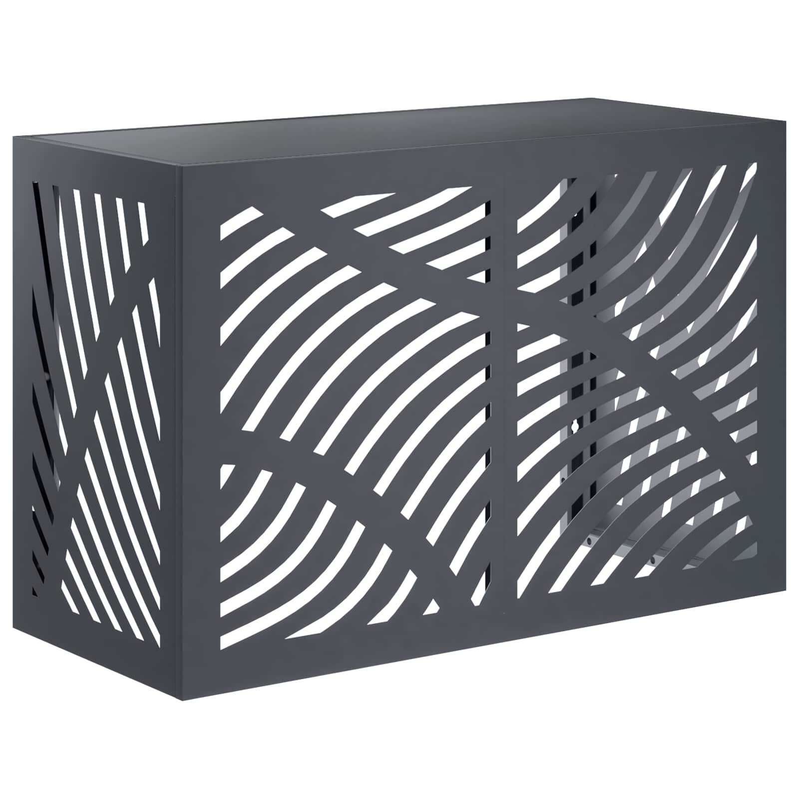 vidaXL Покритие за климатик Антрацит 90 x 40 x 60 см Стомана