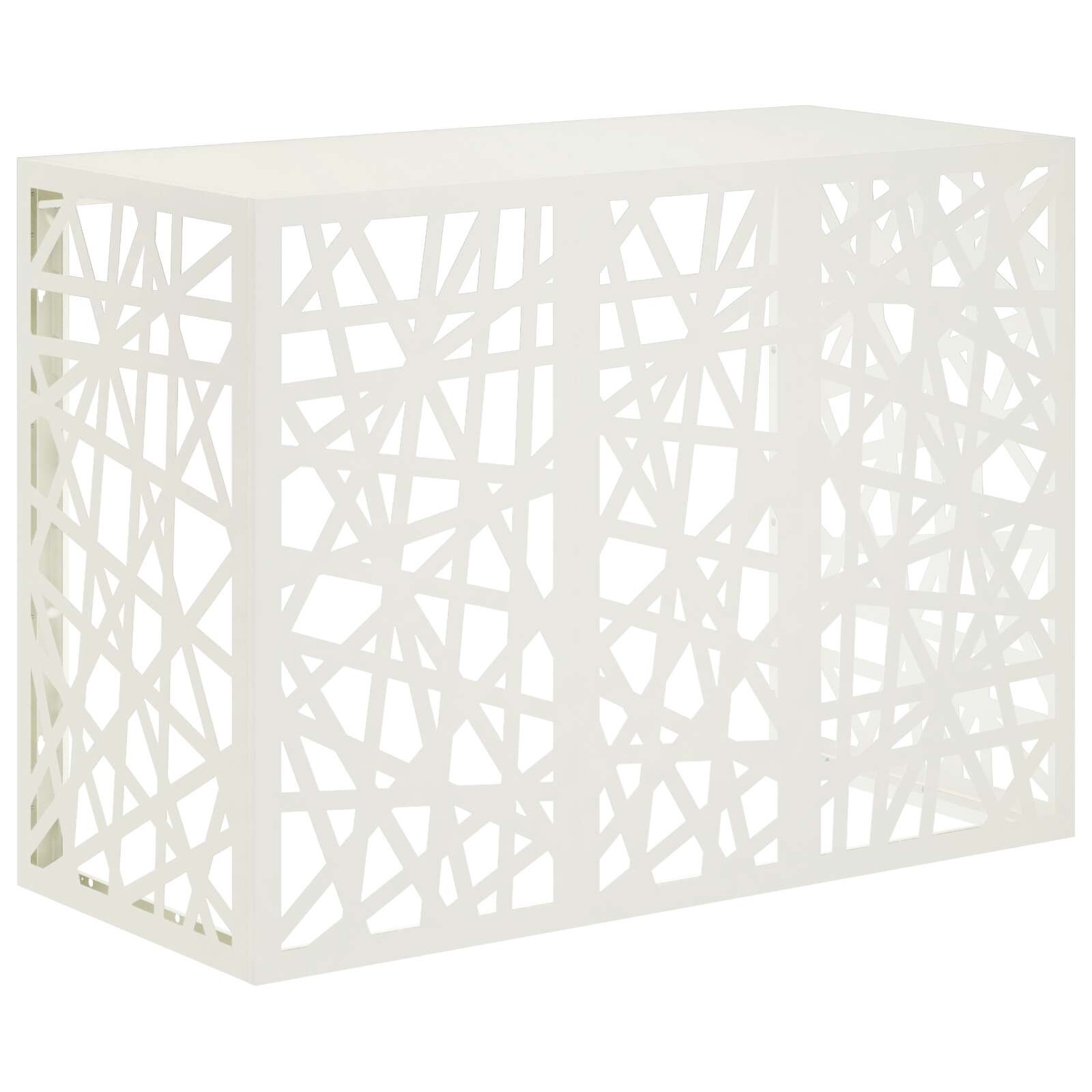 vidaXL Покритие за климатик Бяло 110 x 50 x 80 cm Стомана