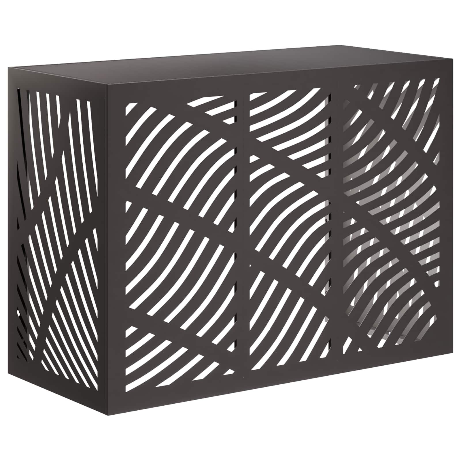 vidaXL Покритие за климатик Черно 110 x 50 x 80 cm Стомана