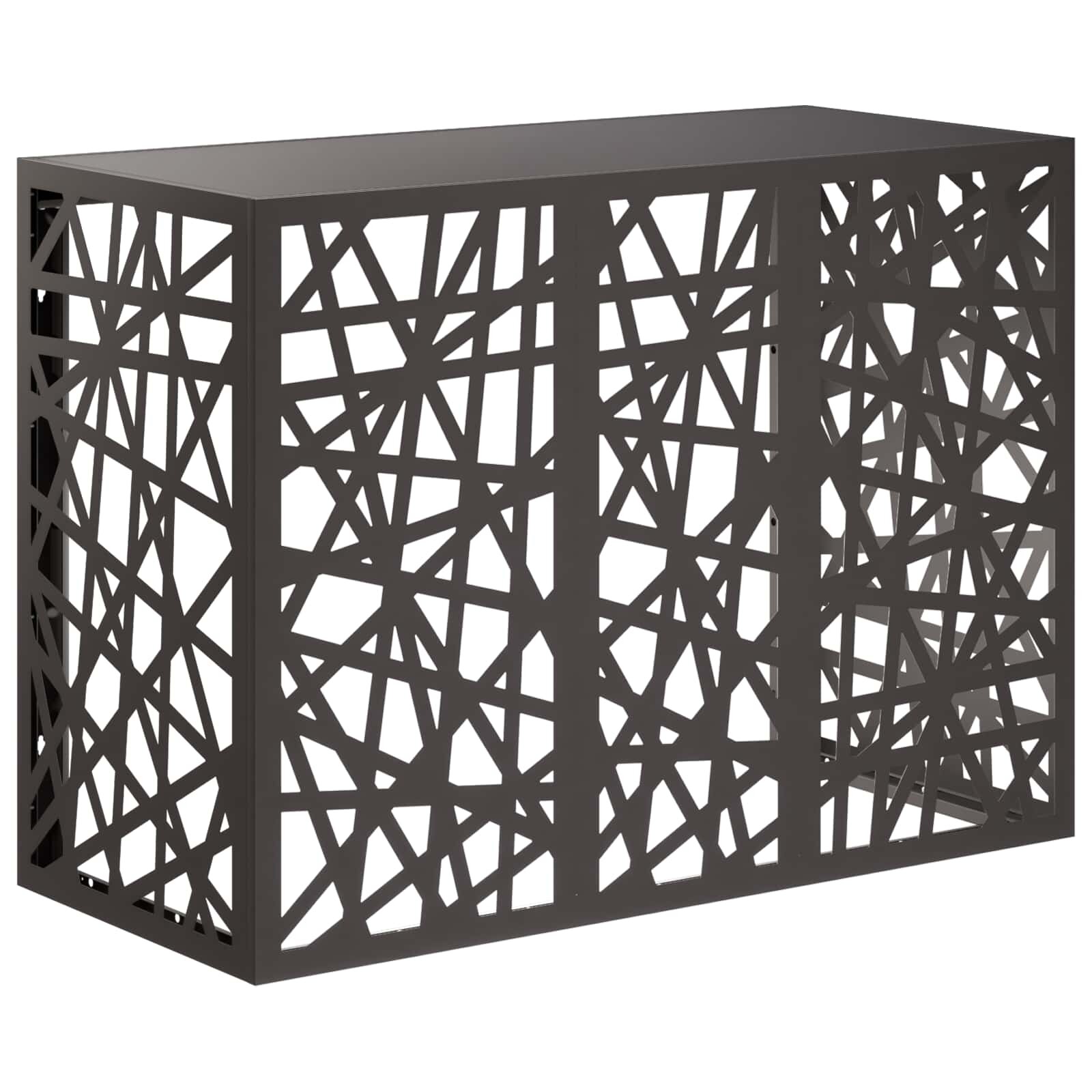 vidaXL Покритие за климатик Черно 110 x 50 x 80 cm Стомана
