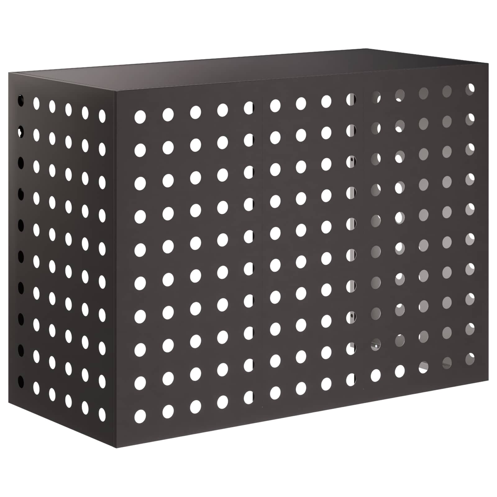 vidaXL Покритие за климатик Черно 110 x 50 x 80 cm Стомана