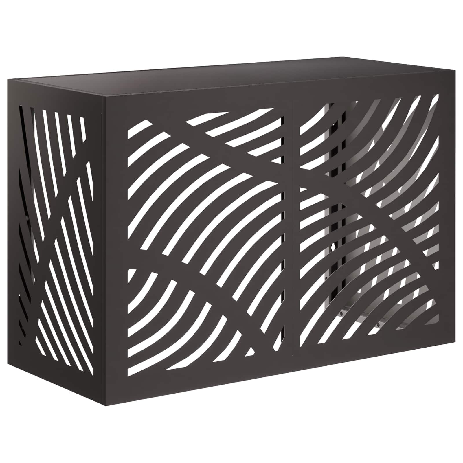 vidaXL Покритие за климатик Черно 90 x 40 x 60 см Стомана