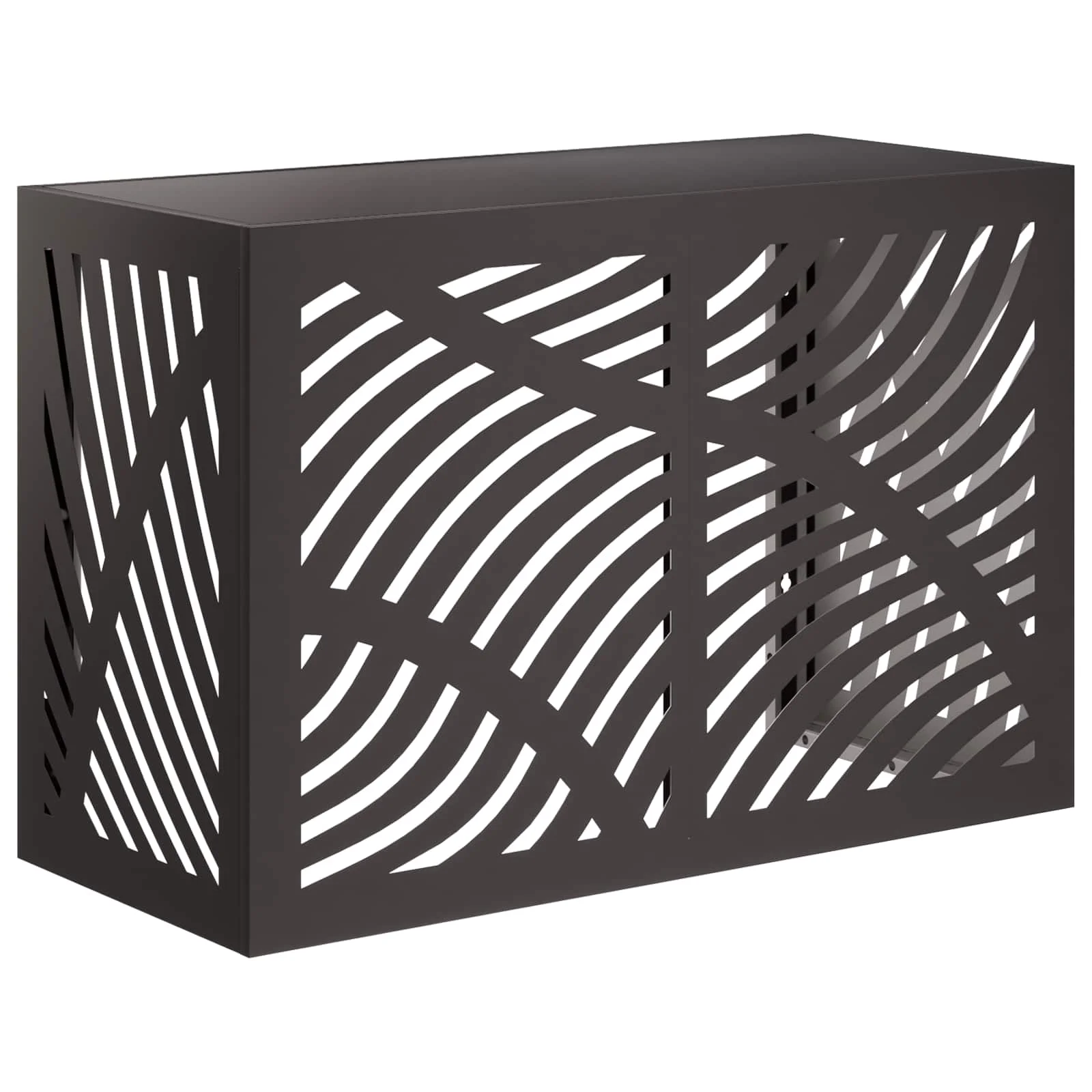 vidaXL Покритие за климатик Черно 90 x 40 x 60 см Стомана