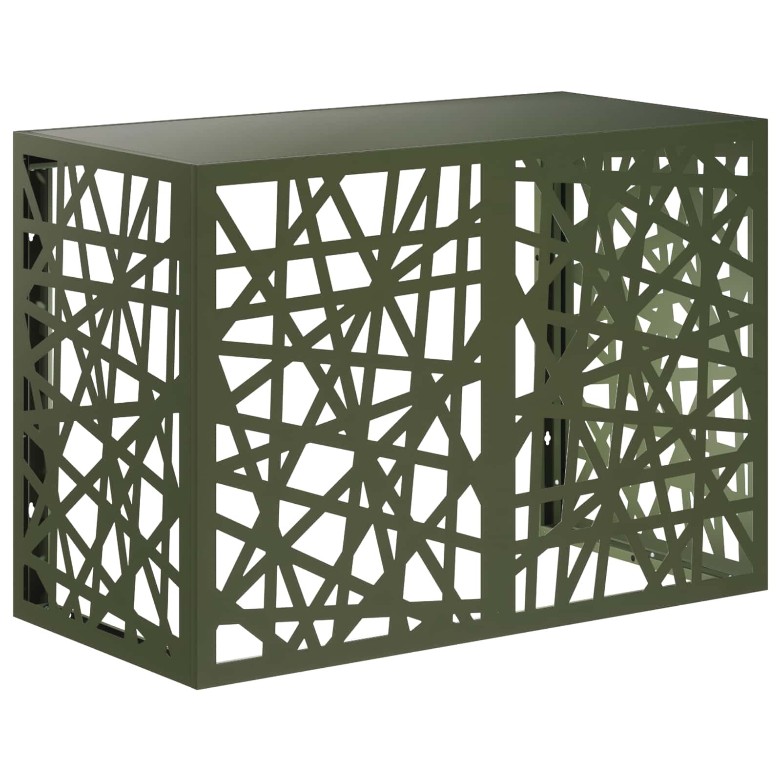 vidaXL Покритие за климатик Маслиненозелено 100 x 50 x 70 cm Стомана