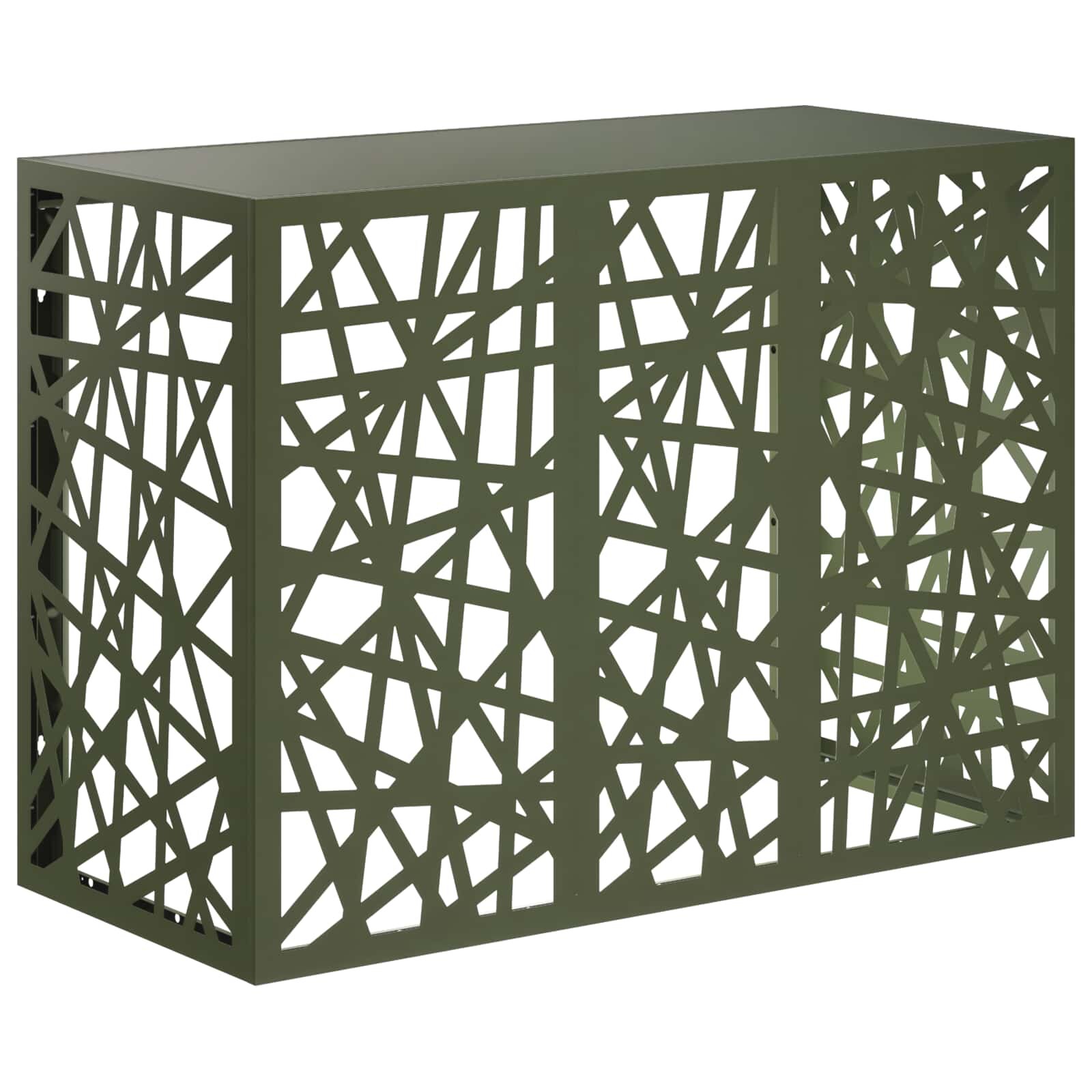 vidaXL Покритие за климатик Маслиненозелено 110 x 50 x 80 cm Стомана