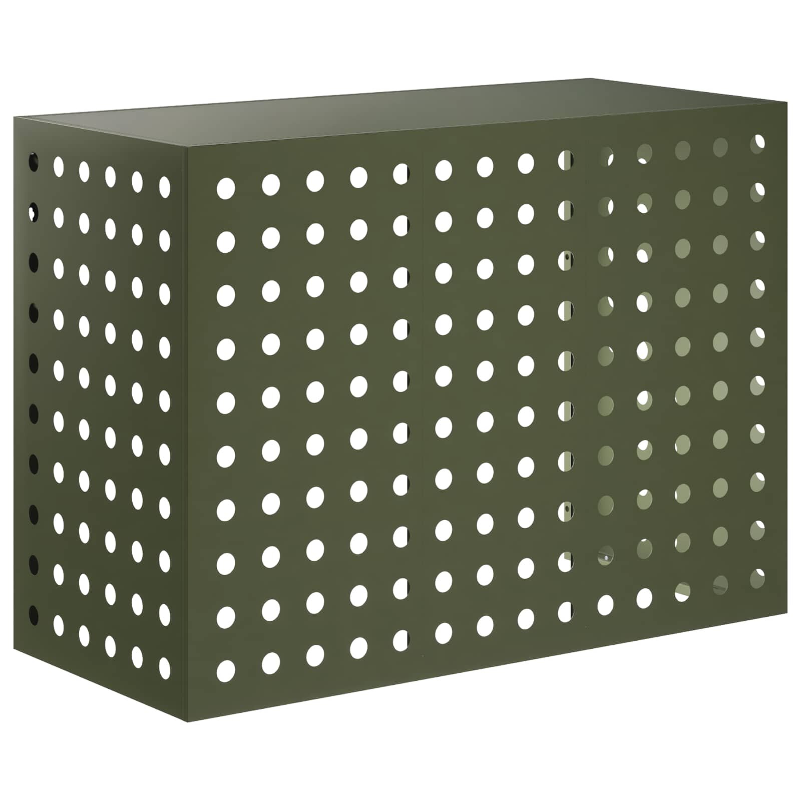 vidaXL Покритие за климатик Маслиненозелено 110 x 50 x 80 cm Стомана