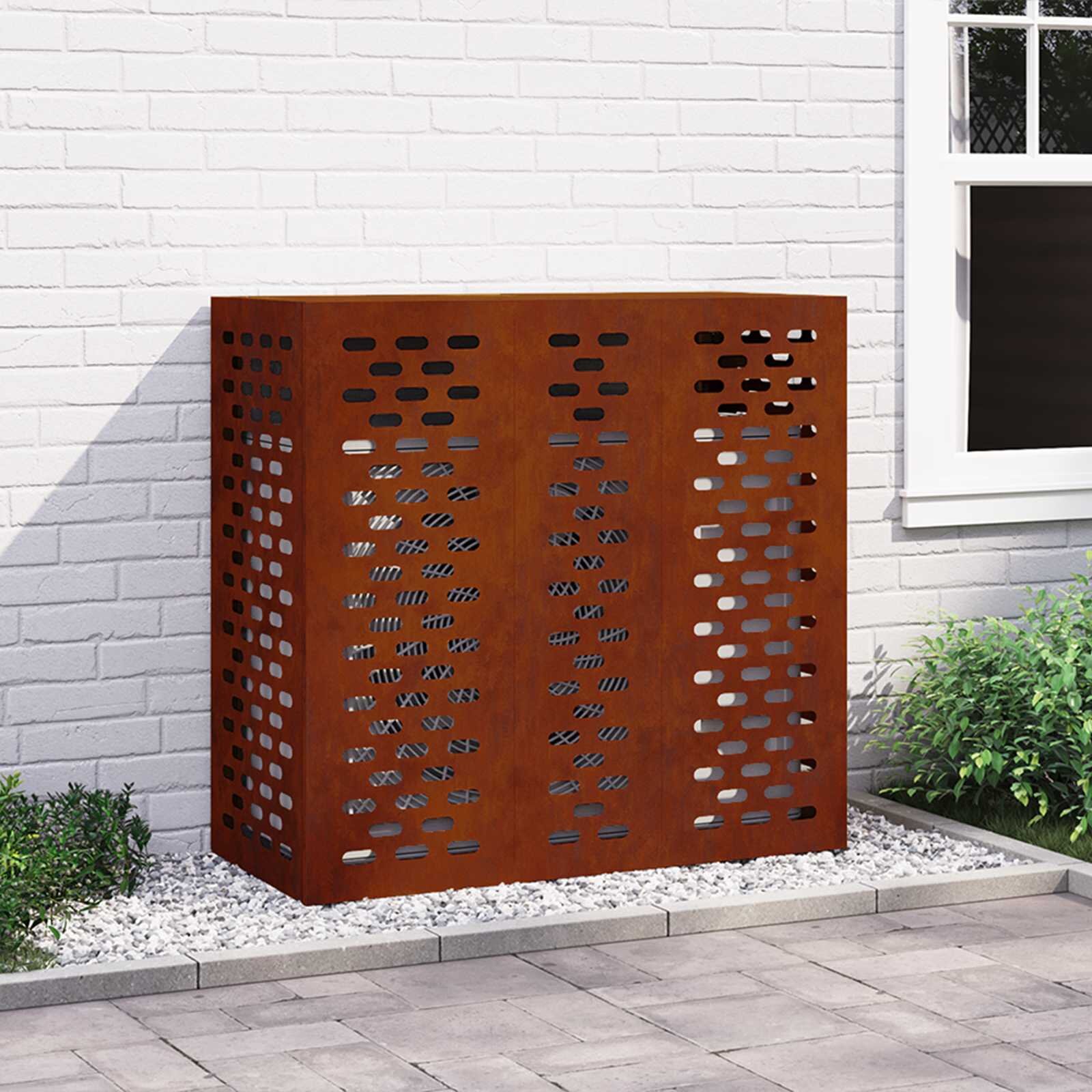 vidaXL Покритие за климатик Ръждясало 110 x 50 x 105 см