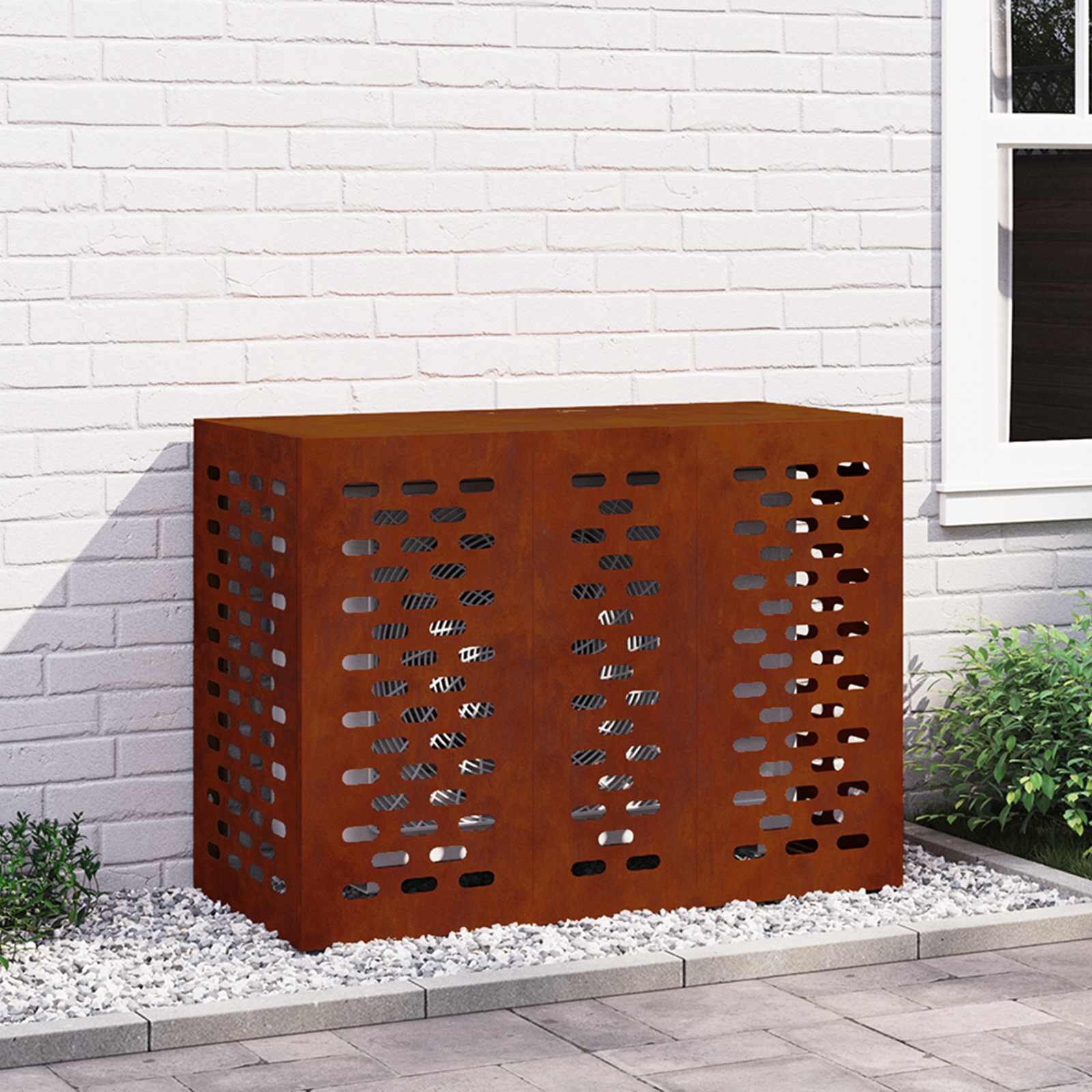 vidaXL Покритие за климатик Ръждясало 110 x 50 x 80 cm
