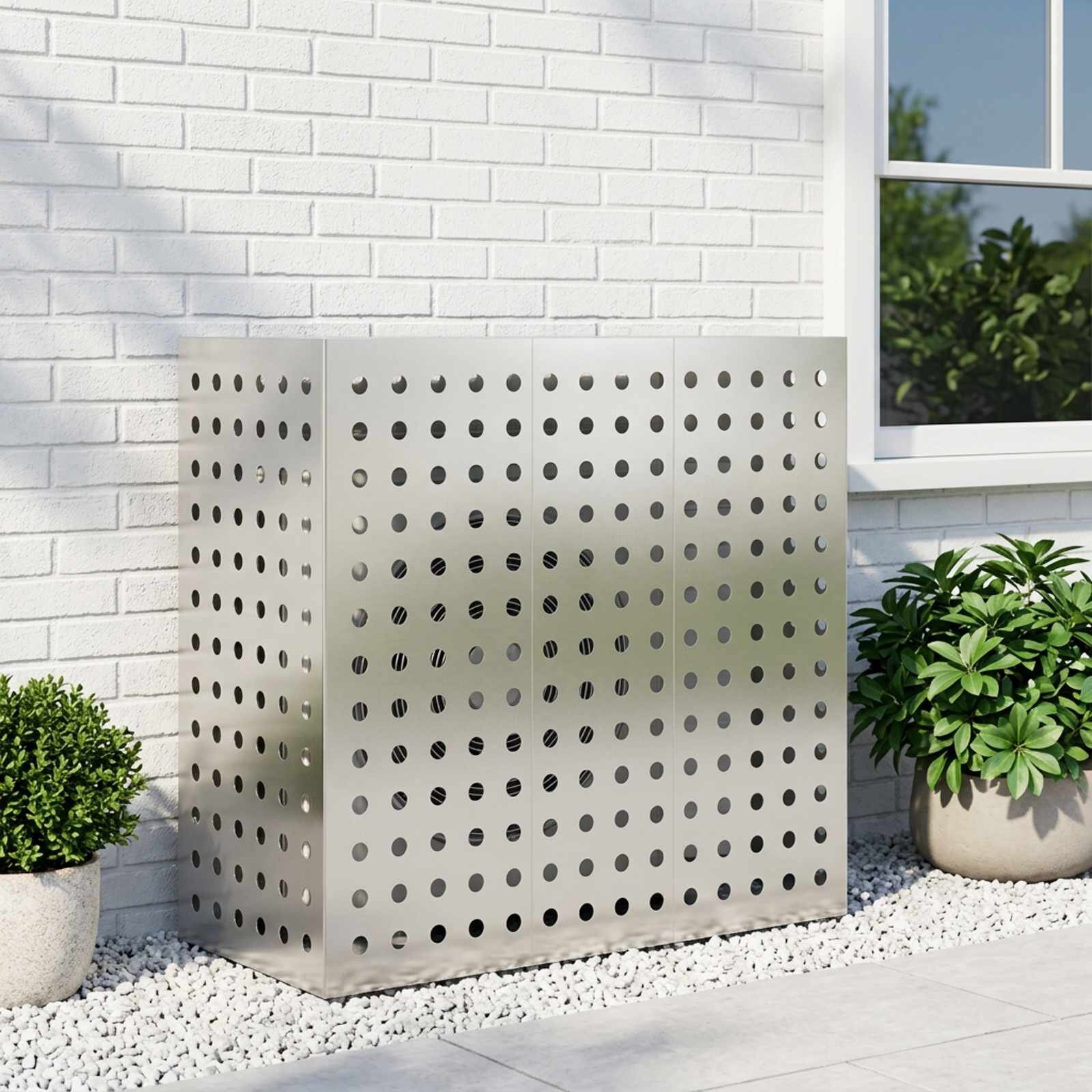 vidaXL Покритие за климатик Сребристо 110 x 50 x 105 cm