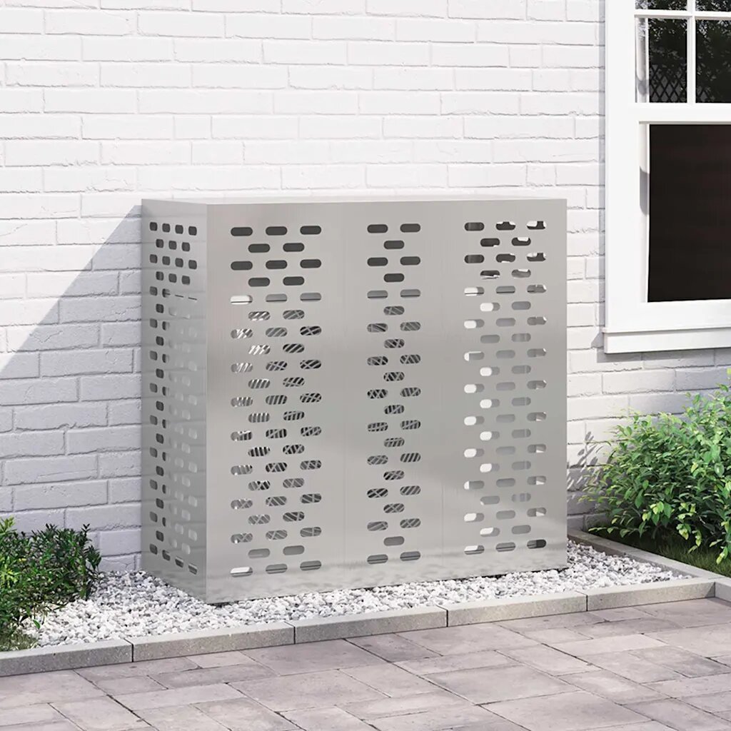 vidaXL Покритие за климатик Сребристо 110 x 50 x 105 см