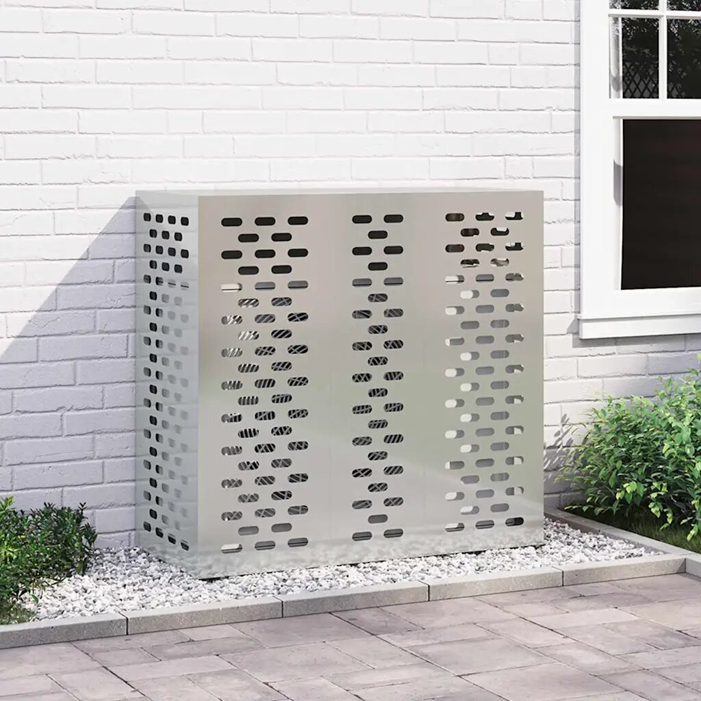 vidaXL Покритие за климатик Сребристо 110 x 50 x 105 см