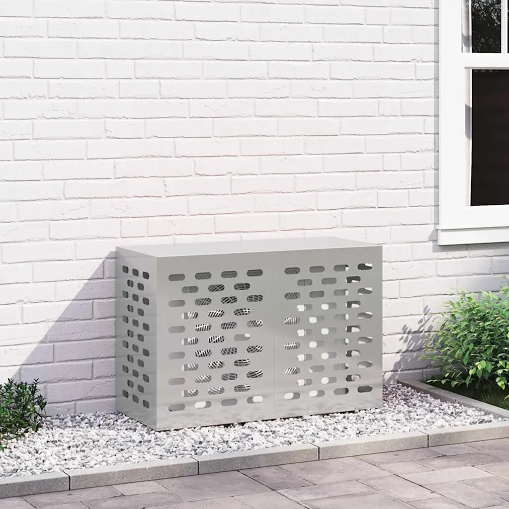 vidaXL Покритие за климатик Сребристо 90 x 40 x 60 см