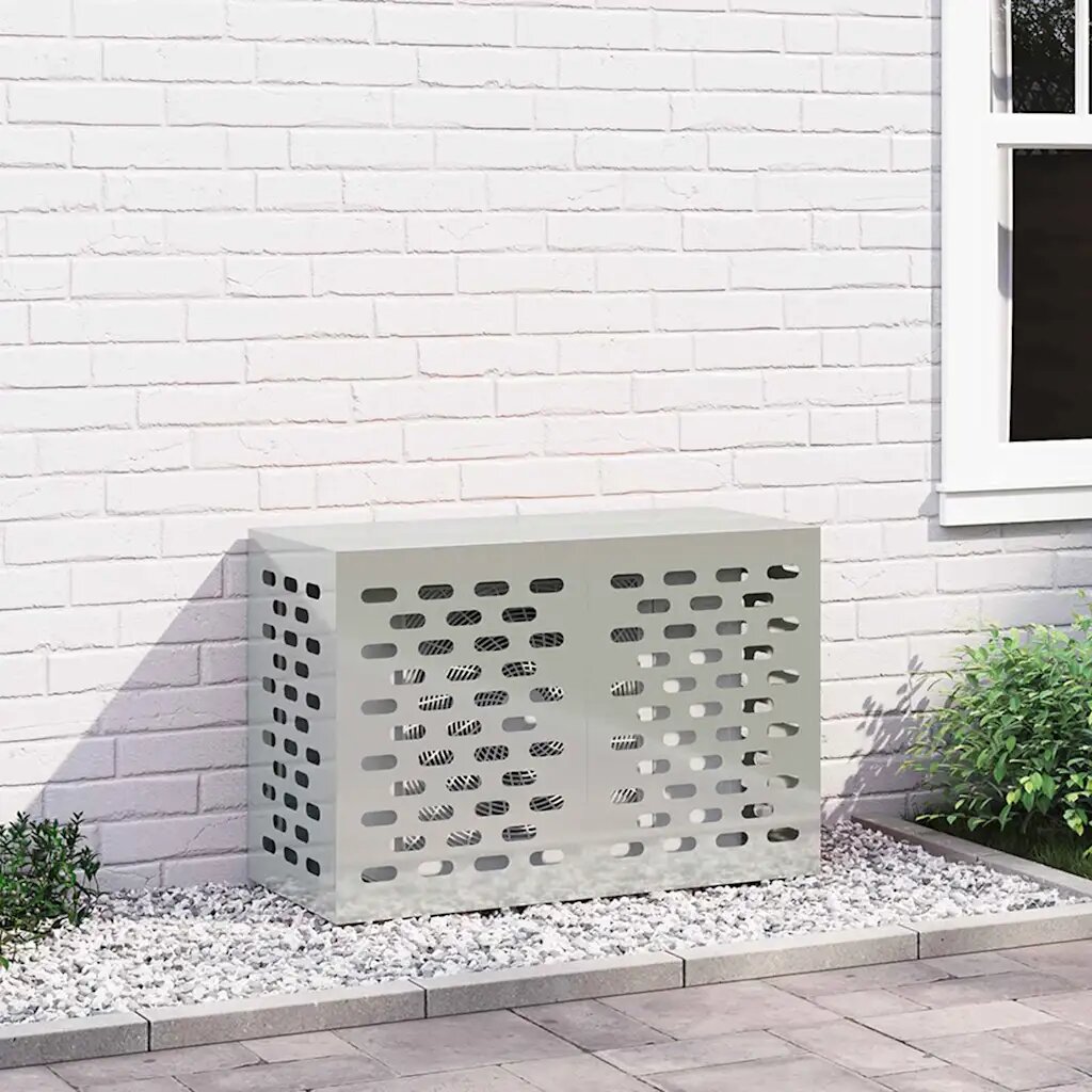 vidaXL Покритие за климатик Сребристо 90 x 40 x 60 см