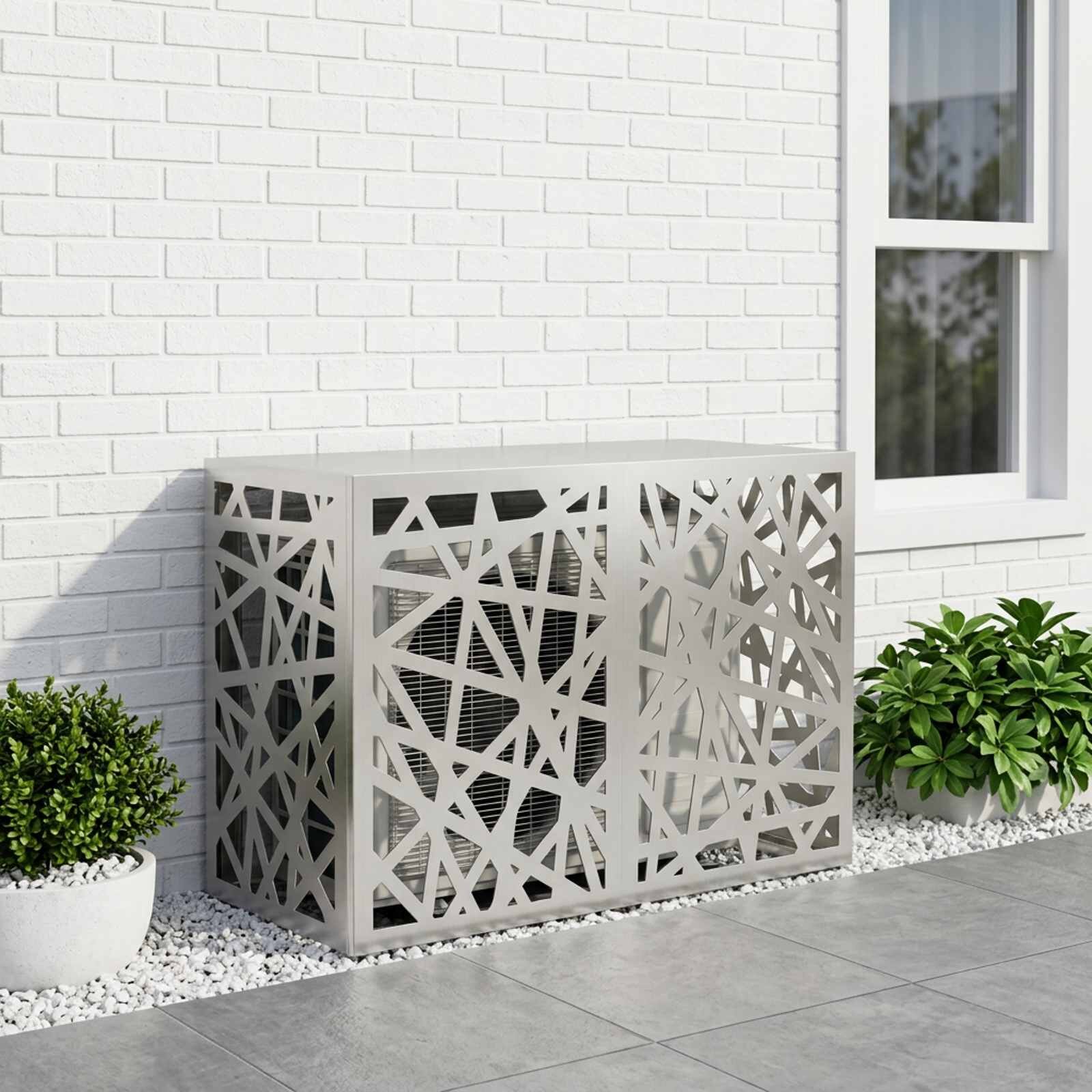 vidaXL Покритие за климатик Сребристо 90 x 40 x 60 см