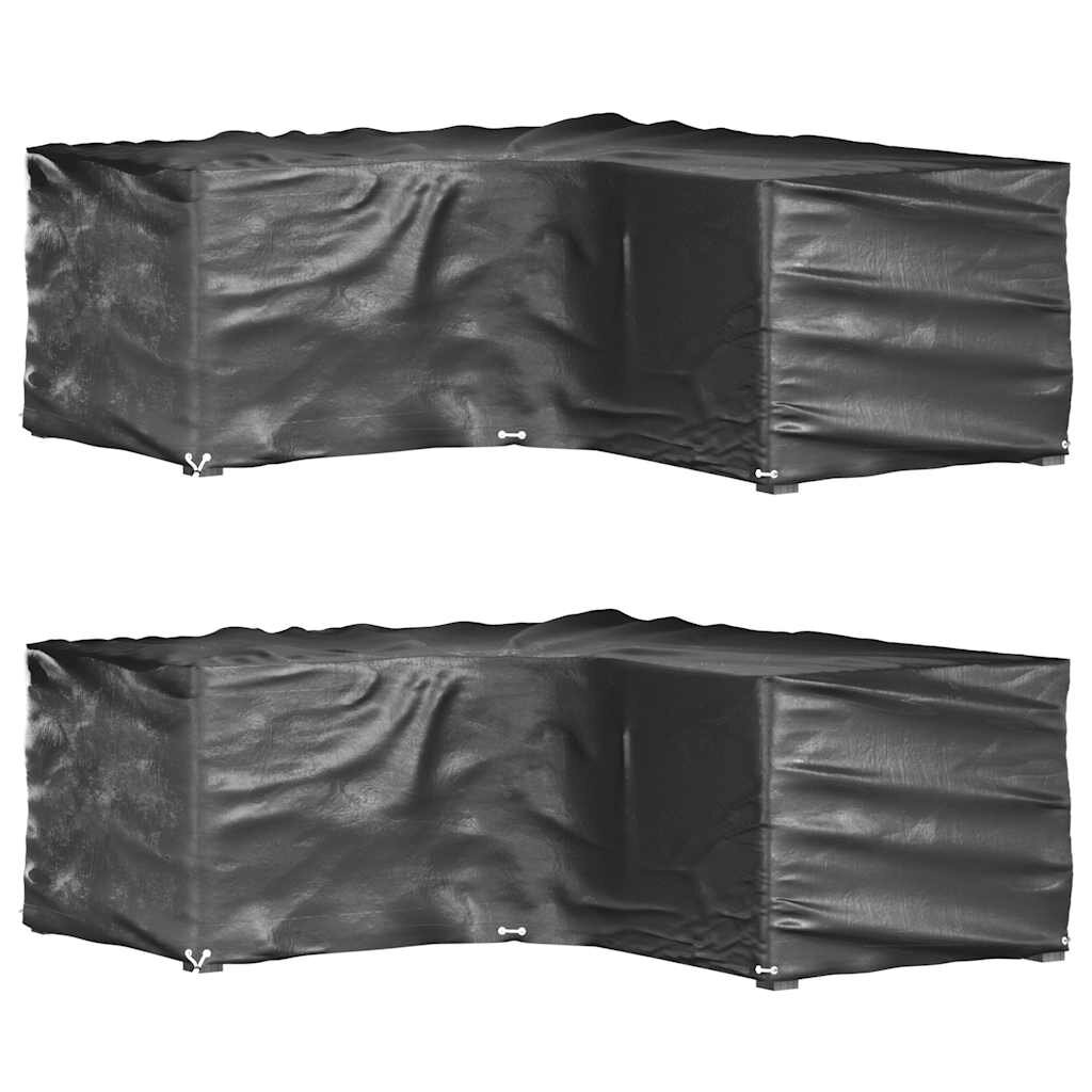 vidaXL Покривала за ъглови градински мебели 2 бр 16 капси 215x215x70см