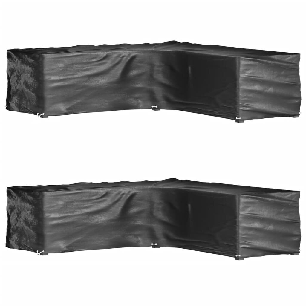 vidaXL Покривала за ъглови градински мебели 2 бр 16 капси 250x250x70см