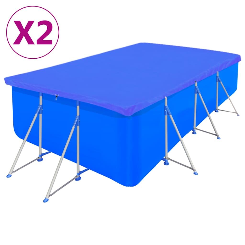 vidaXL Покривала за басейни 2 бр PE правоъгълни 90 г/м² 400x207 см