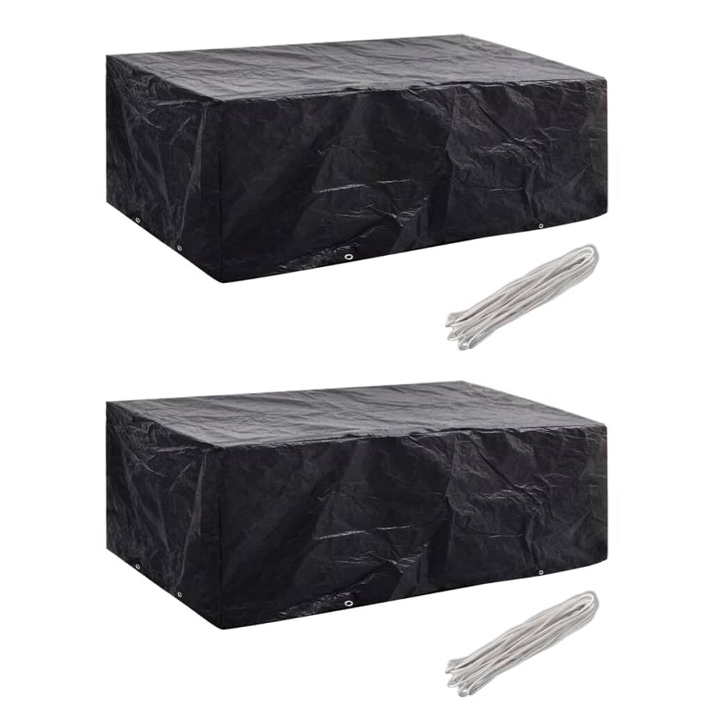 vidaXL Покривала за градински мебели 2 бр 8 капси 200x160x70 см