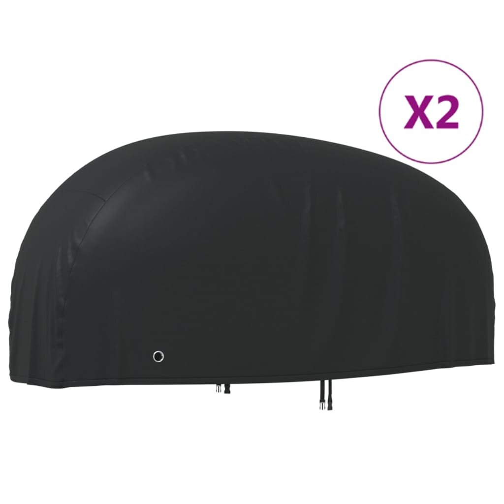 vidaXL Покривала за мотоциклети 2 бр 220x95x110 см 210D Оксфорд плат