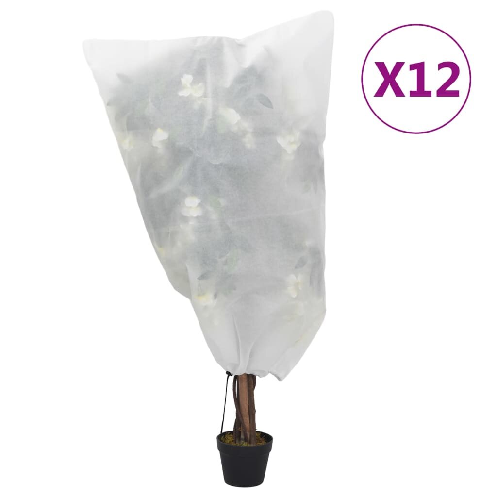 vidaXL Покривала за растения с шнур 12 бр 70 г/м² 08x1 м