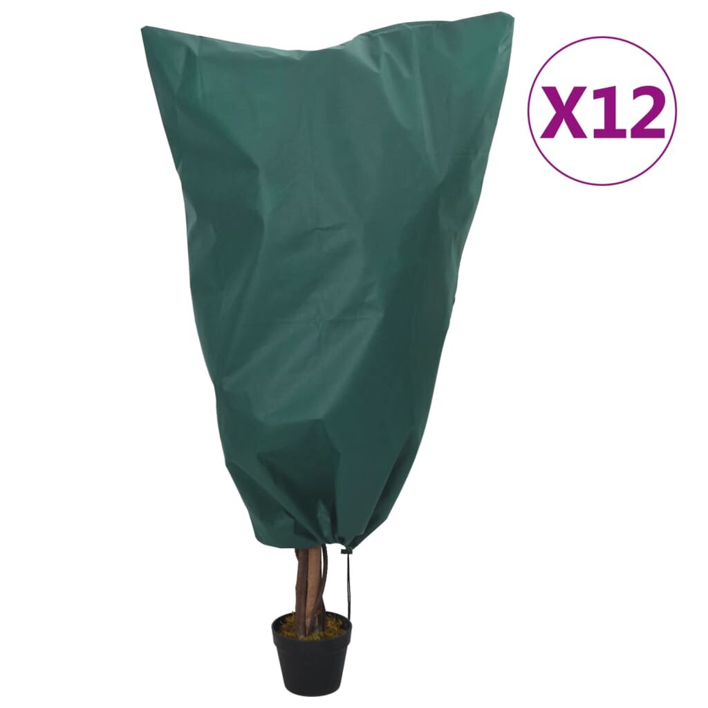 vidaXL Покривала за растения с шнур 12 бр 70 г/м² 08x1 м