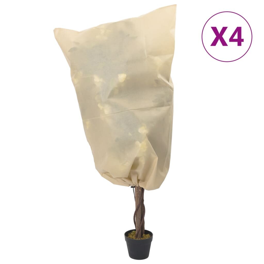 vidaXL Покривала за растения с шнур 4 бр 70 г/м² 08x12 м