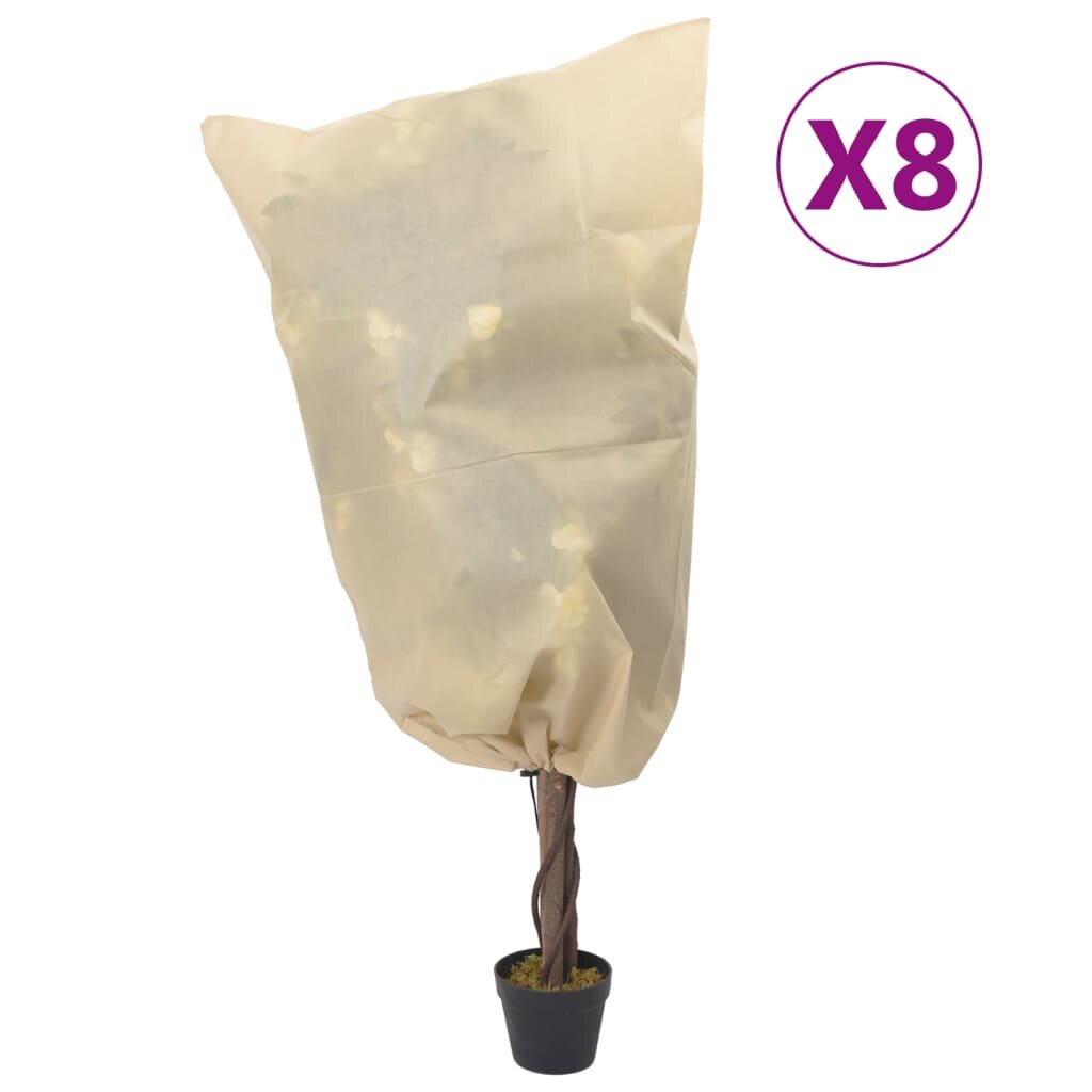 vidaXL Покривала за растения с шнур 8 бр 70 г/м² 08x1 м