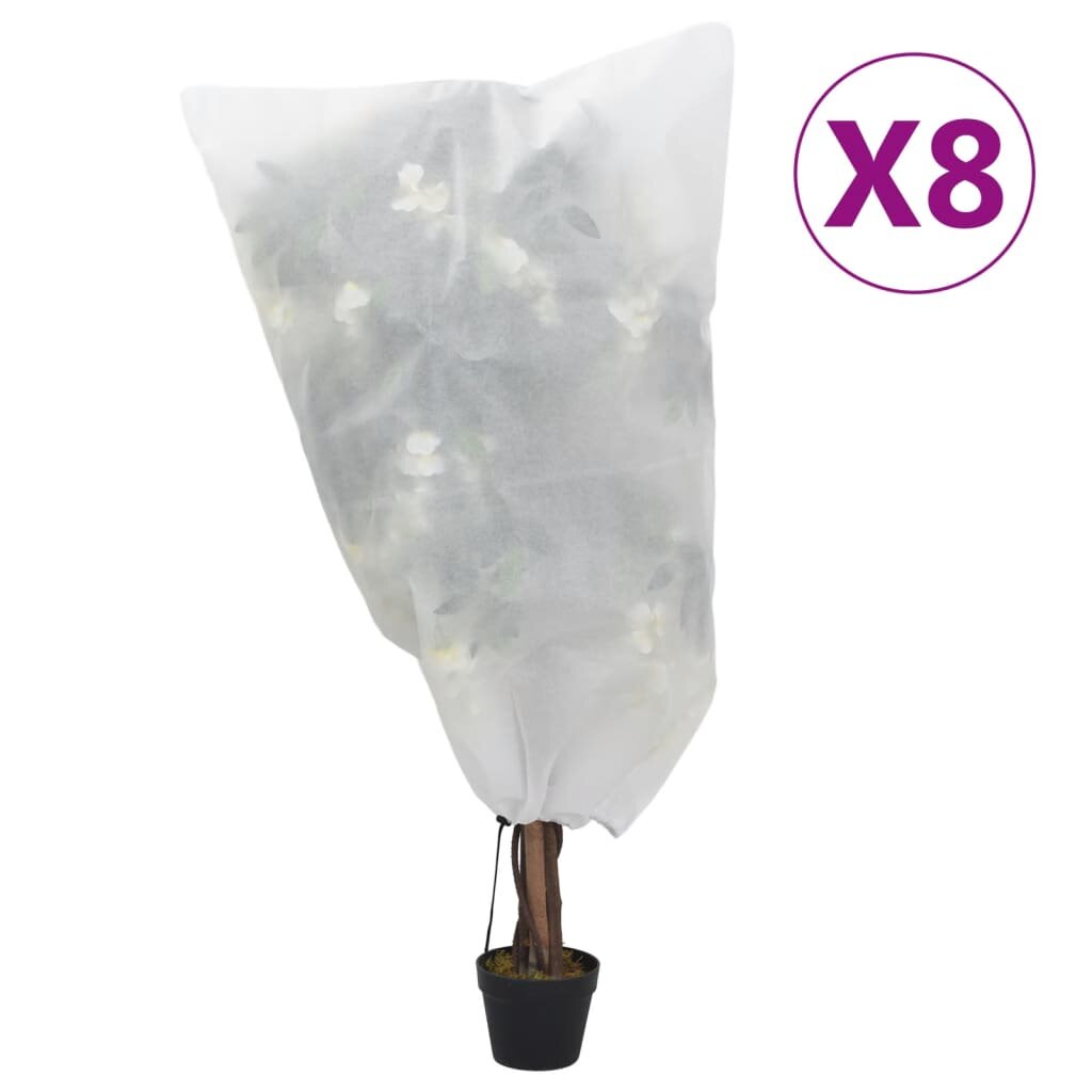 vidaXL Покривала за растения с шнур 8 бр 70 г/м² 08x1 м