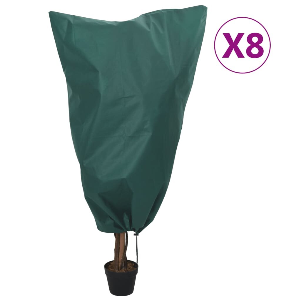 vidaXL Покривала за растения с шнур 8 бр 70 г/м² 08x12 м