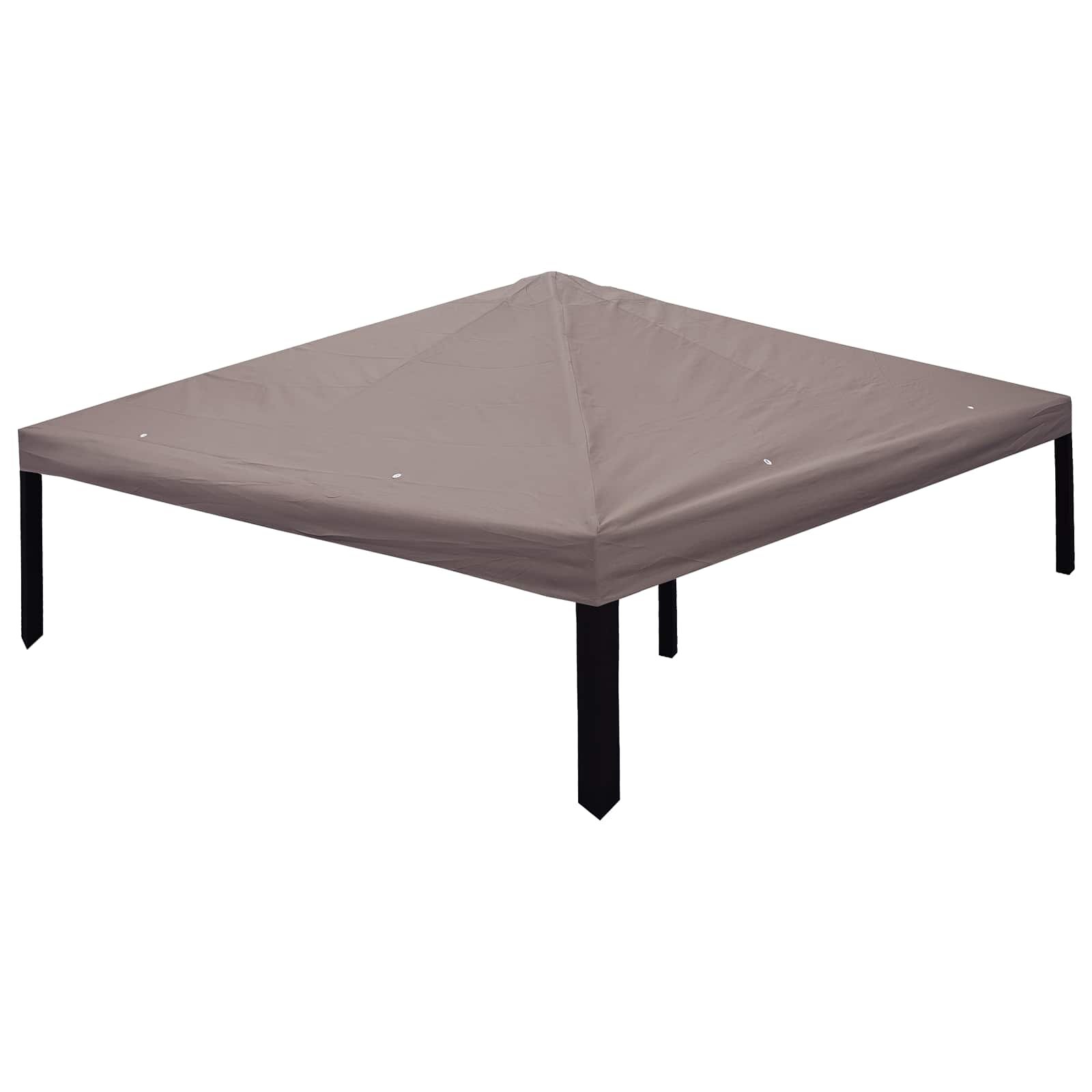 vidaXL Покривало за беседка 300 x 300 cm Таупе Полиестер и стомана