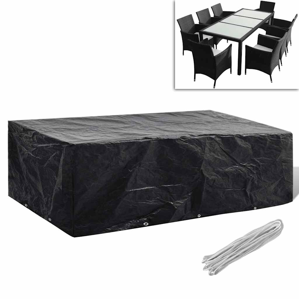 vidaXL Покривало за градински мебели 8 капси 300 x 140 x 90 см