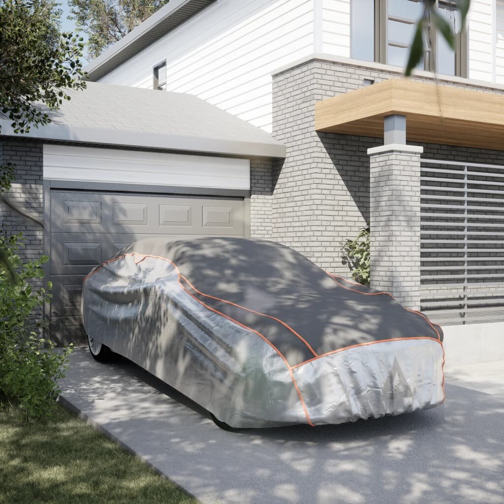 vidaXL Покривало за кола седан против градушка цяло XXL сив и сребрист