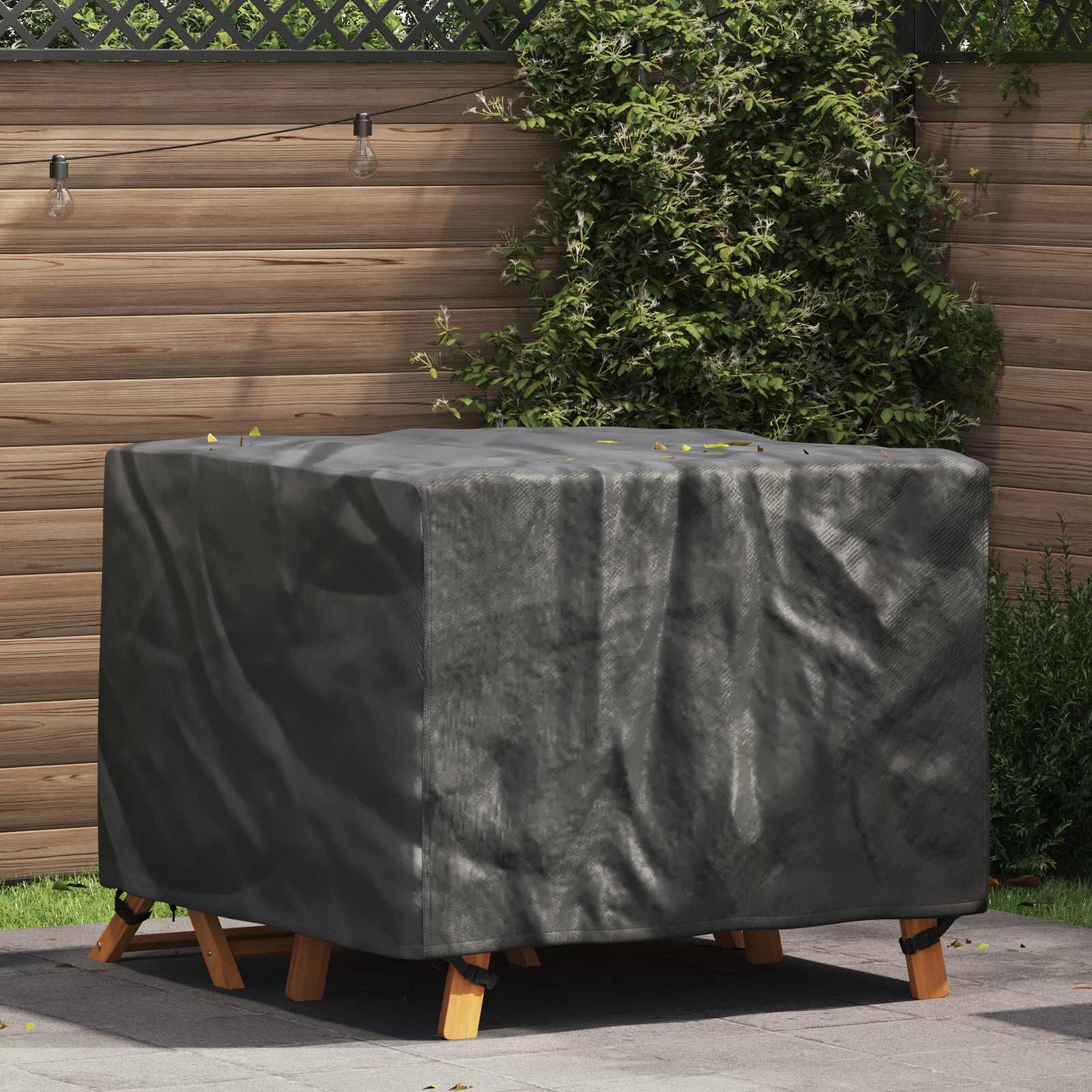 vidaXL Покривало за мебели Едноцветен Черно 113 x 113 x 73 cm 210D
