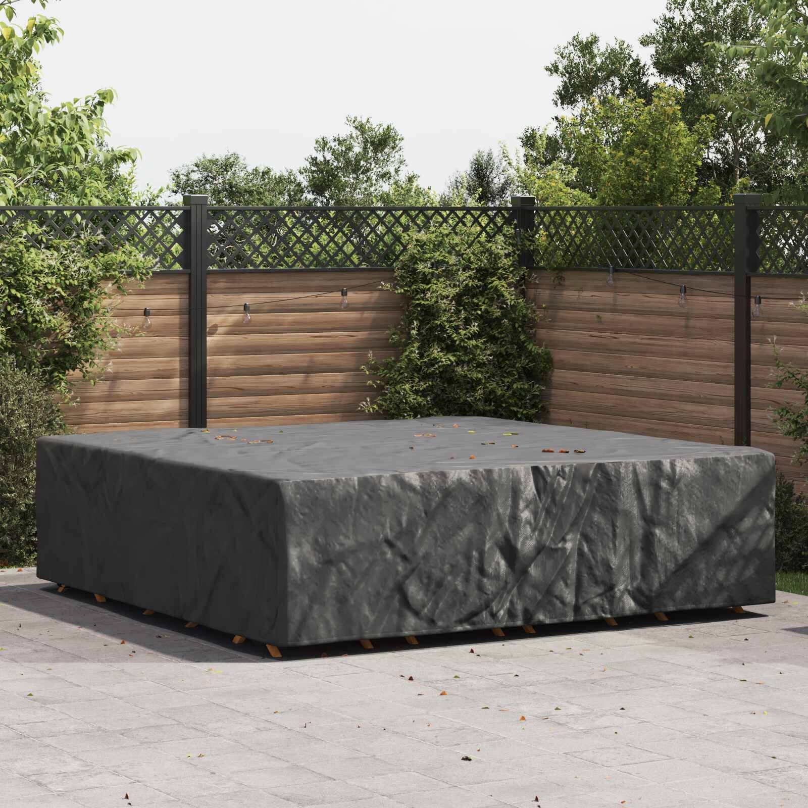 vidaXL Покривало за мебели Едноцветен Черно 260 x 260 x 90 cm 420D