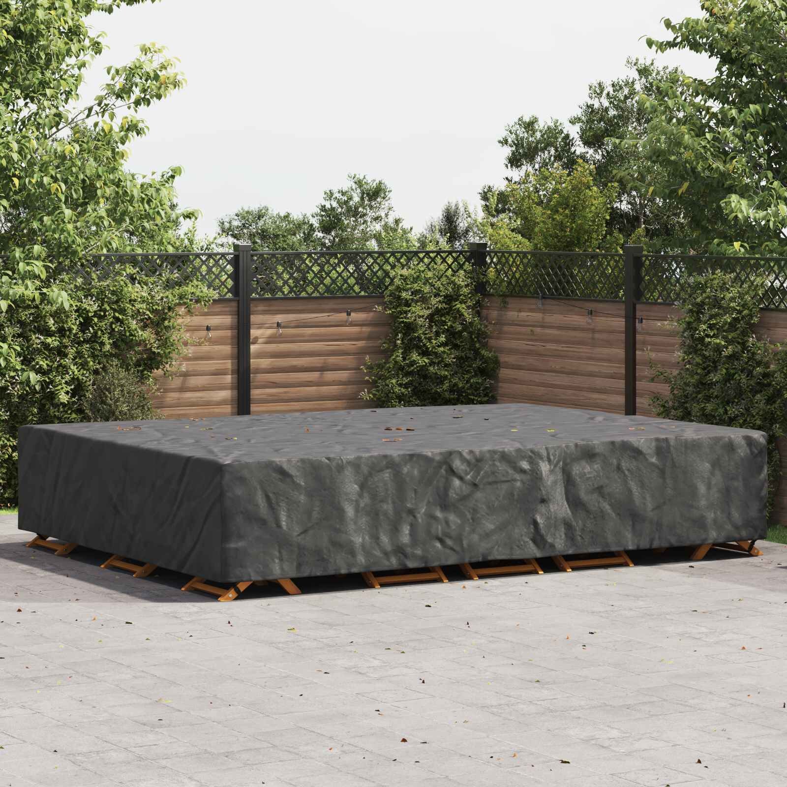 vidaXL Покривало за мебели Едноцветен Черно 350 x 260 x 90 cm 210D