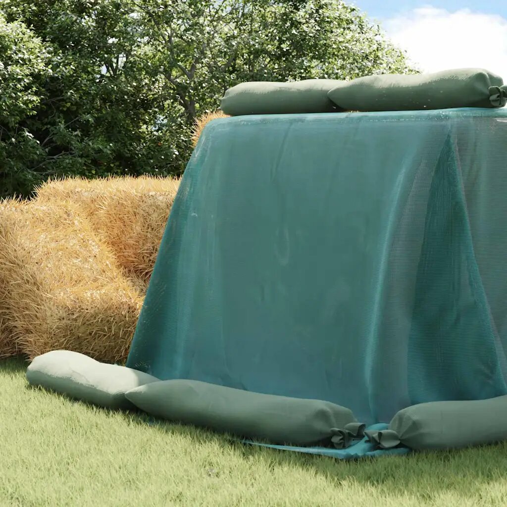 vidaXL Покривало за силоз Зелено 24 x 5 м HDPE