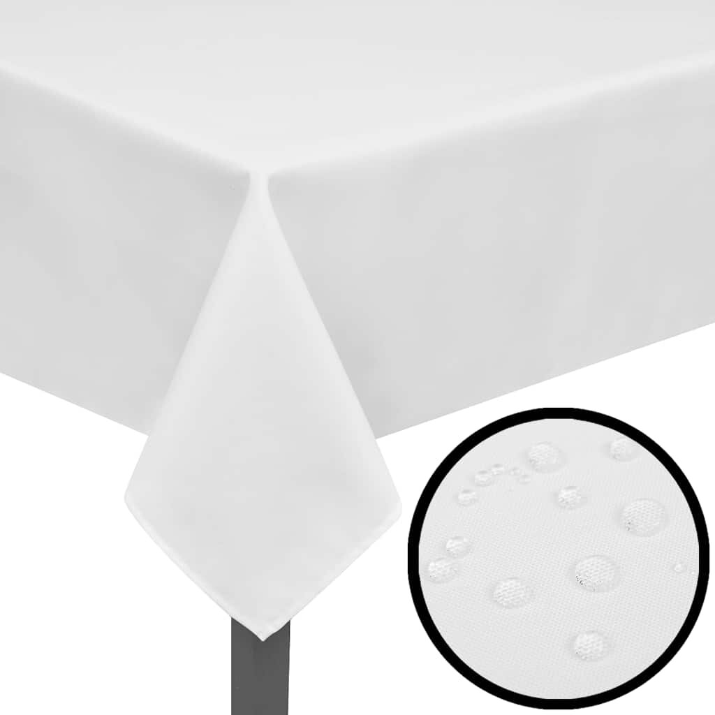 vidaXL Покривки за маса бели 5 бр 100 x 100 см