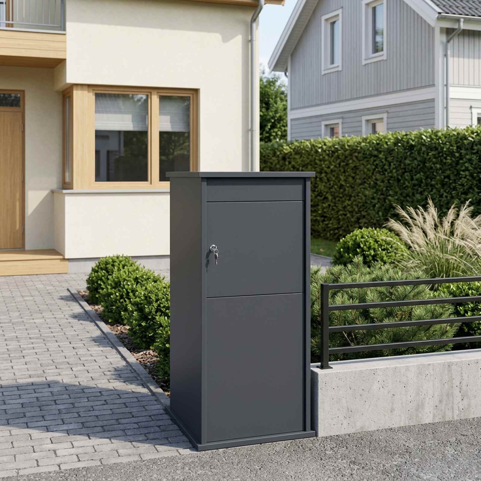 vidaXL Пощенска кутия Антрацит 50 x 52 x 100 cm Стомана