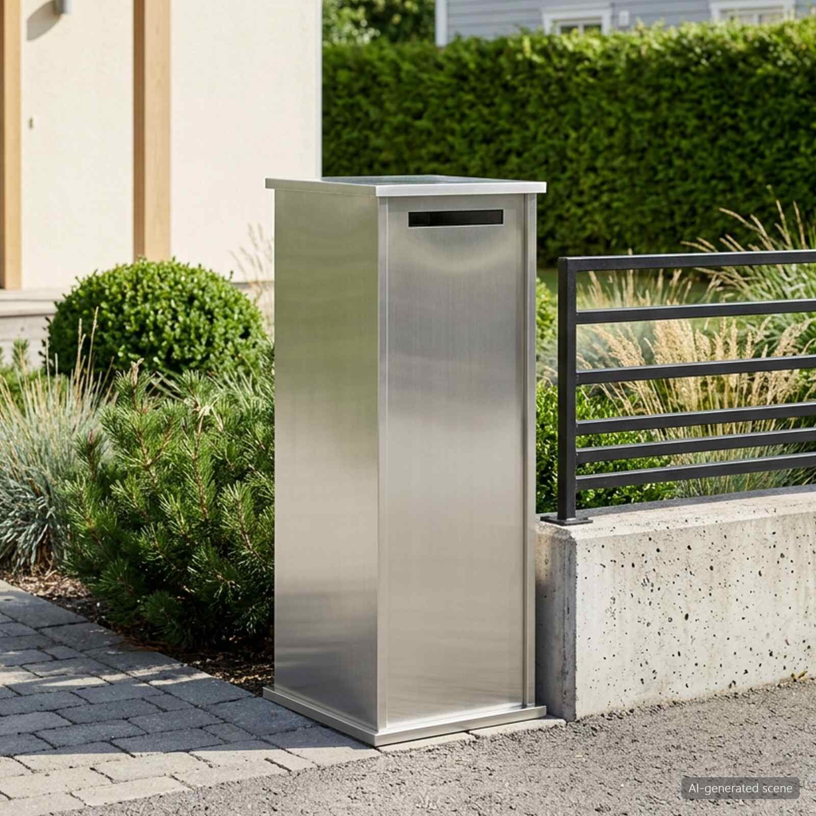 vidaXL Пощенска кутия Сребристо 40 x 40 x 100 cm Неръждаема стомана