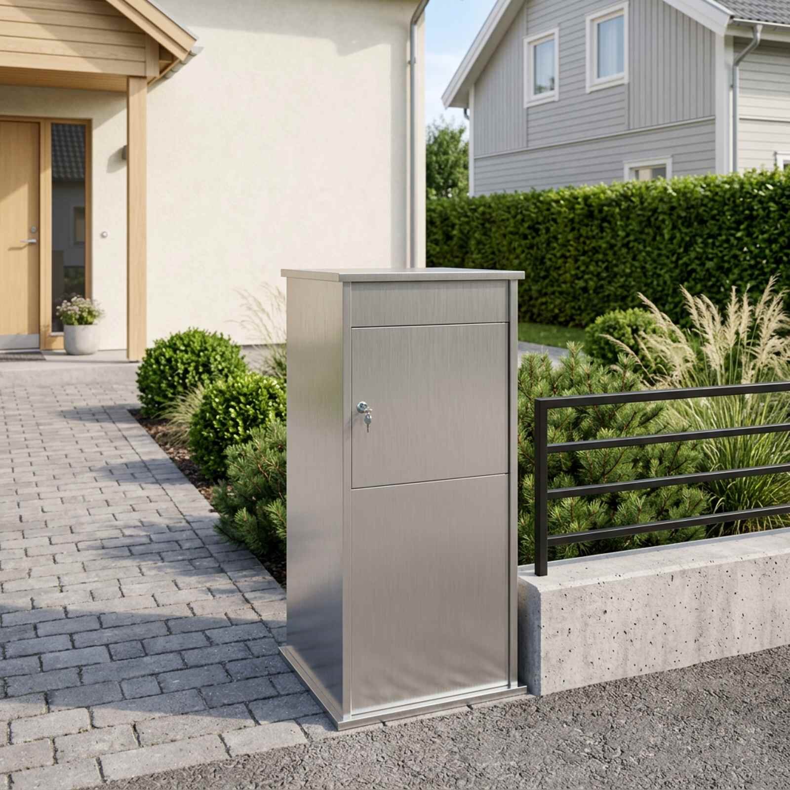 vidaXL Пощенска кутия Сребристо 50 x 52 x 100 cm Неръждаема стомана