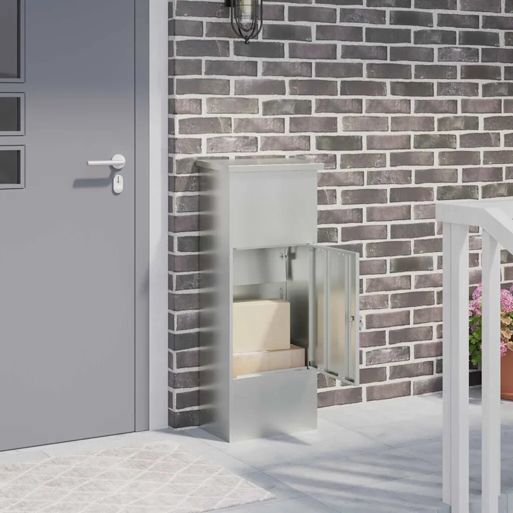 vidaXL Пощенска кутия за пратки с врата Черно 445 x 29 x 1105 см
