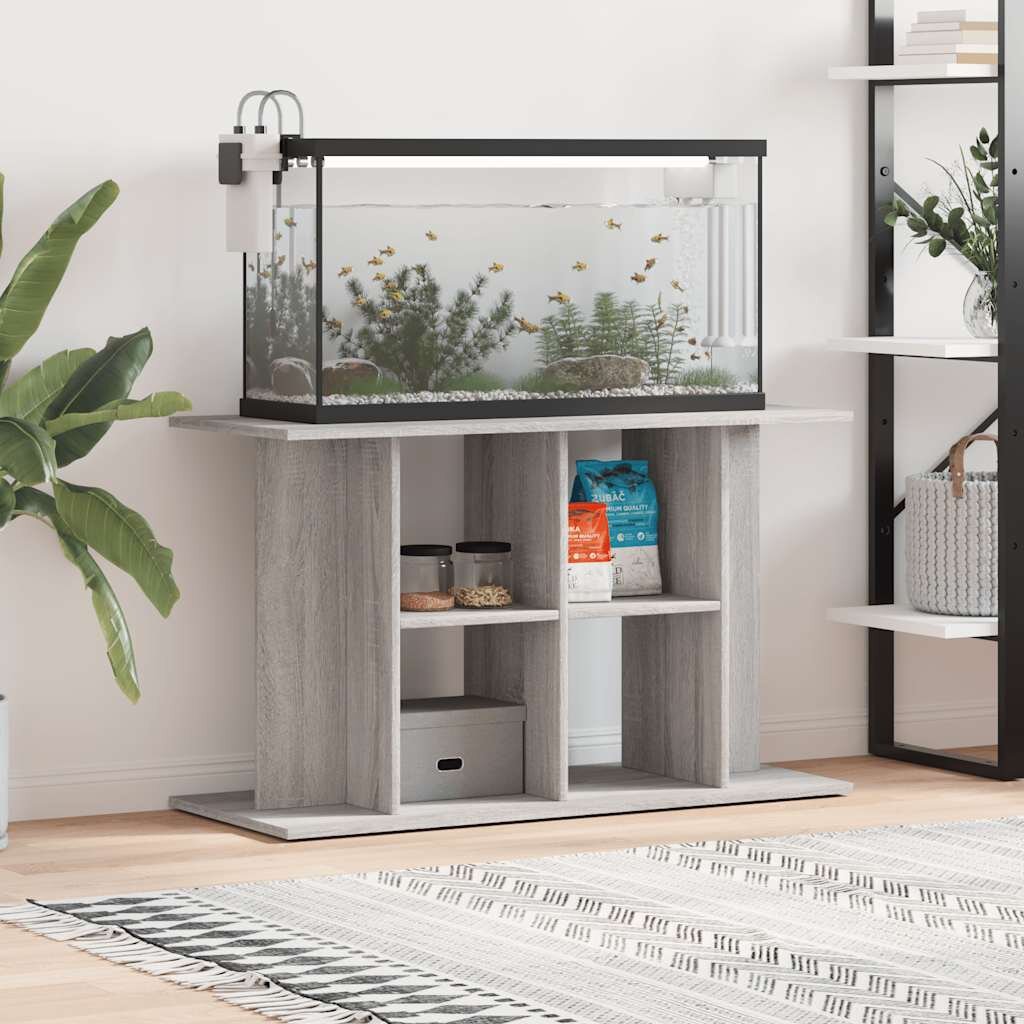 vidaXL Поставка за аквариум сив сонома 100x40x60 см инженерно дърво
